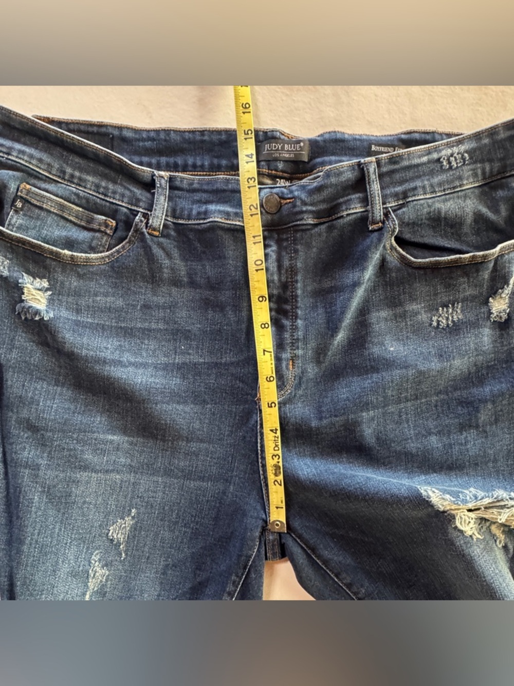 NWOT Judy Blue Distressed Boyfriend Fit Denim Jeans JB82111 (24W) - Picture 7 of 15